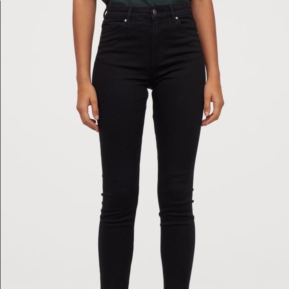&DENIM Skinny Ankle Black Jeans Regular Waist